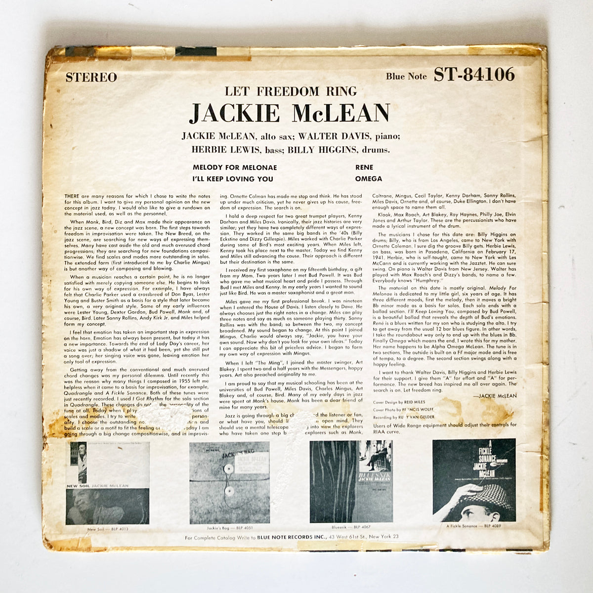 Jackie McLean “Let Freedom Ring” – PHYSICAL STORE