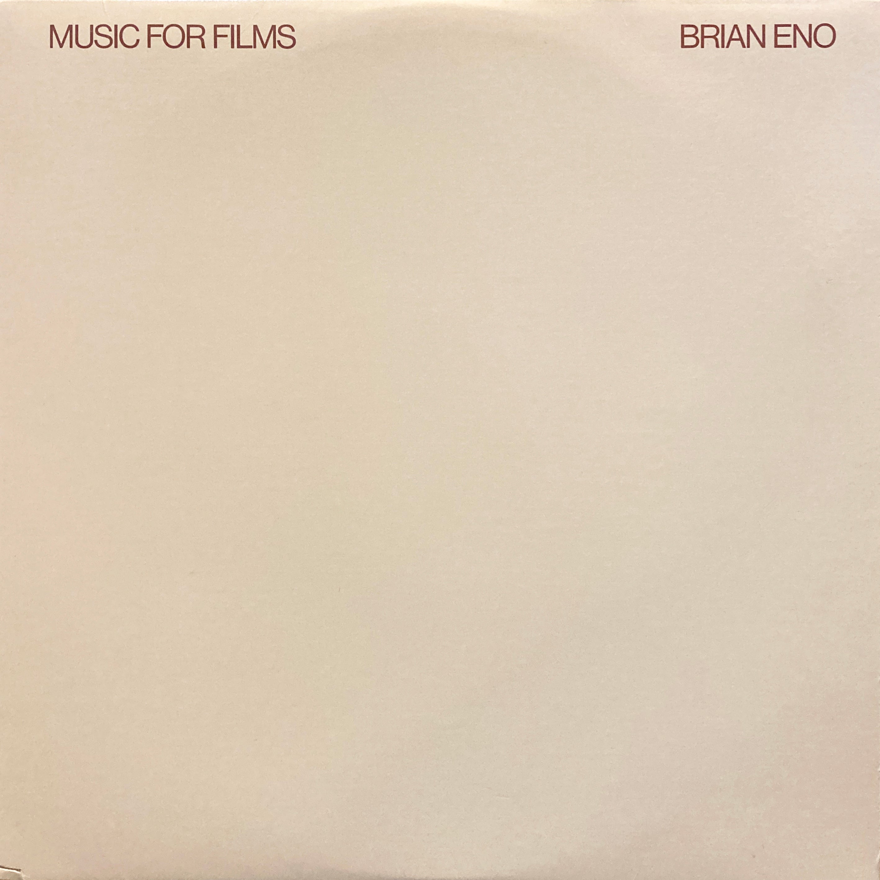 MUSIC FOR FILMS / BRIAN ENO 【LPレコード】 Brian Eno “Music for Films” – PHYSICAL STORE