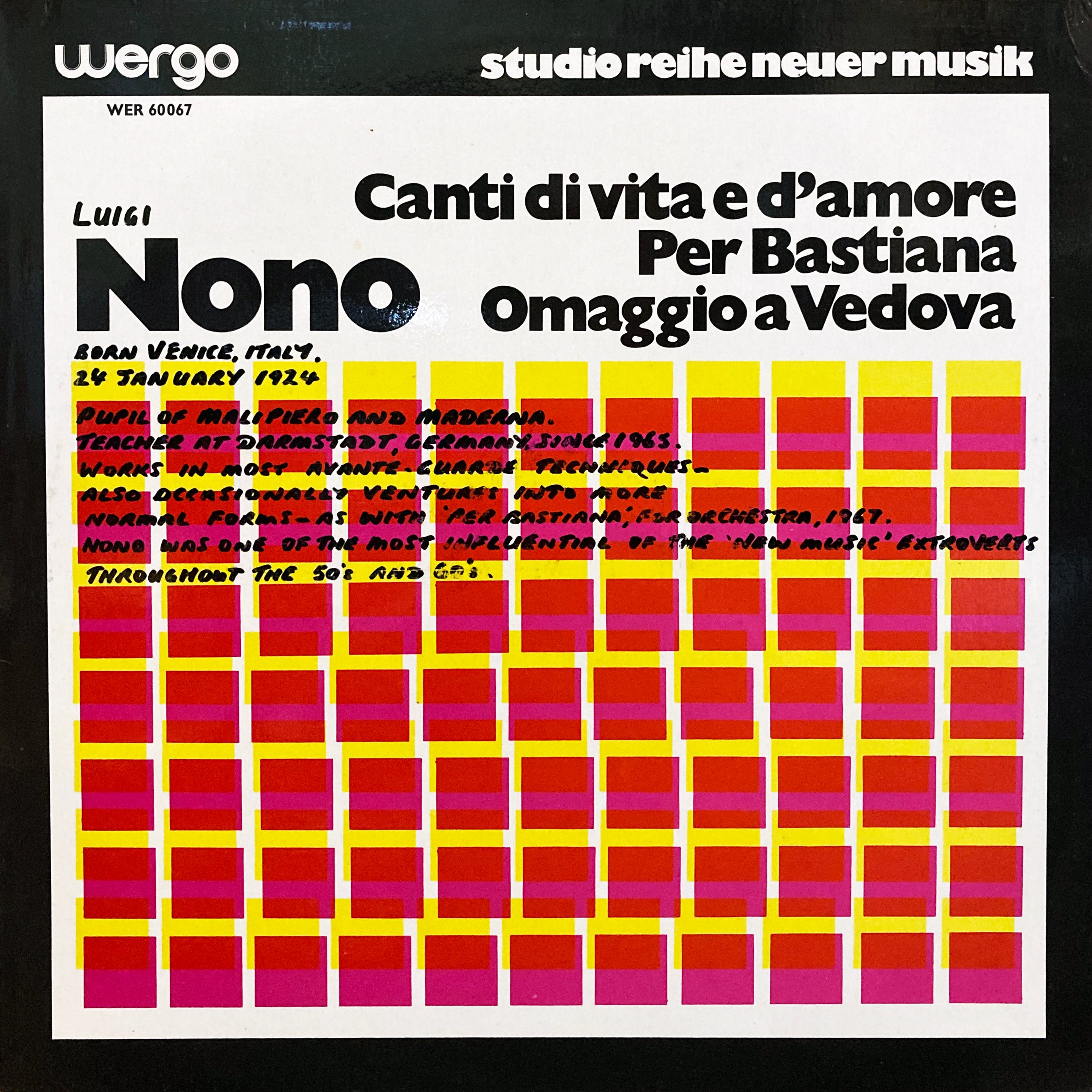 Luigi Nono “Canti di vita e d
