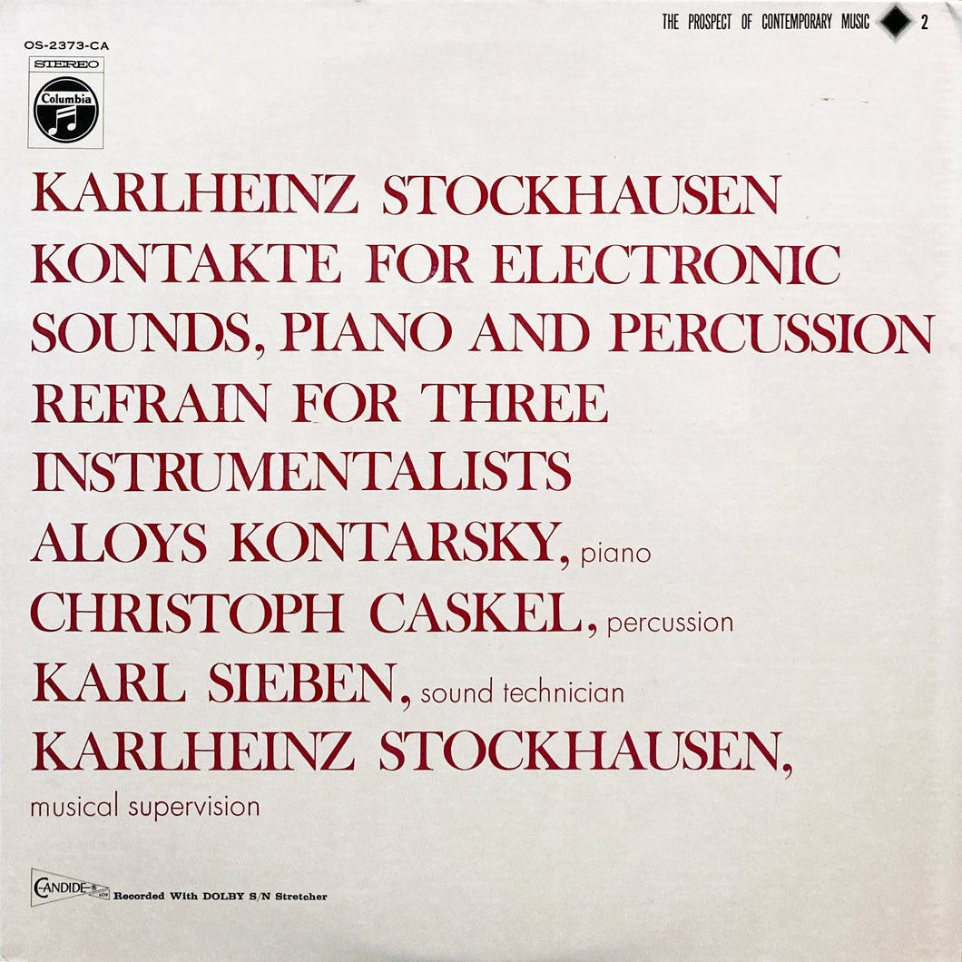 Karlheinz Stockhausen “Kontakte for Electronic Sounds, Piano and Percussion”
