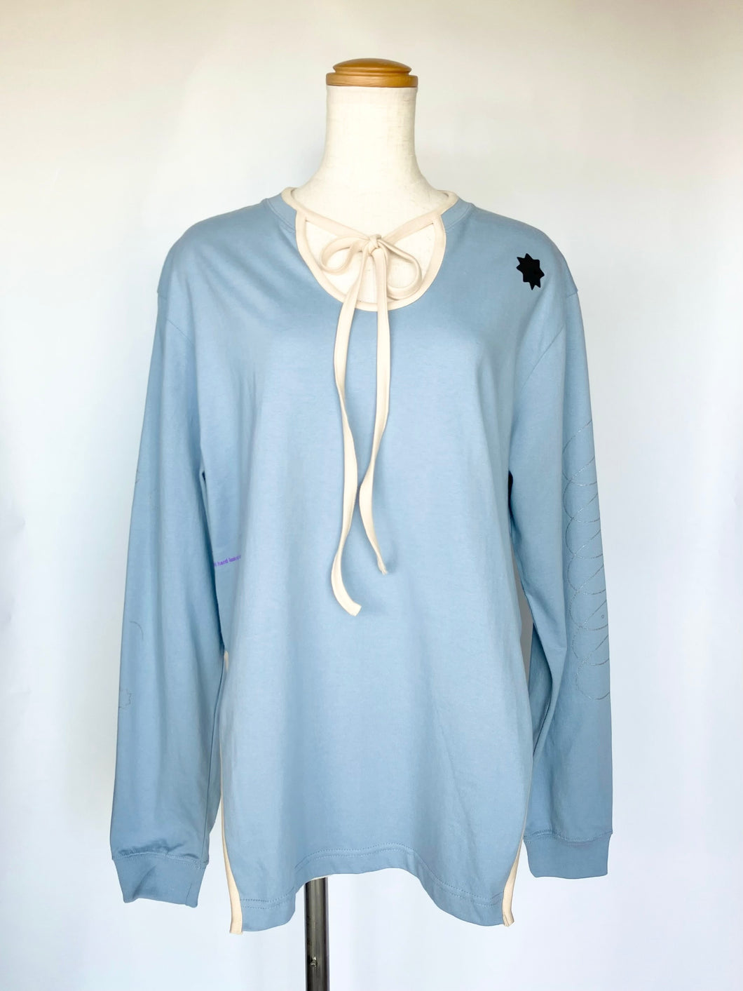 hoop ☆ Original Silk print Remake Long Sleeve T-Shirt (M)