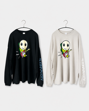 画像をギャラリービューアに読み込む, <受注生産> ギターなみすけ ☆ Big Silhouette Long-Sleeve T-shirt (Black/Frost gray, Sizes S-XL)
