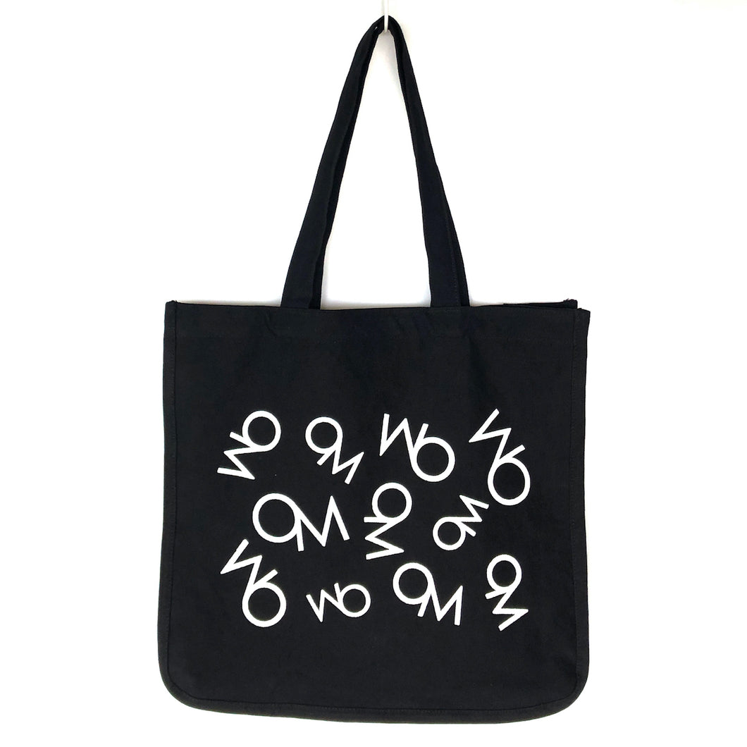 Organic Music Tote Bag A “Logo Pattern” Black x White