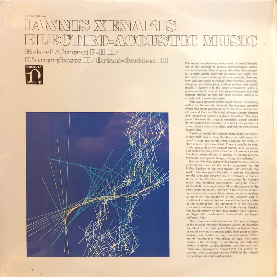 Iannis Xenakis “Electro-Acoustic Music”